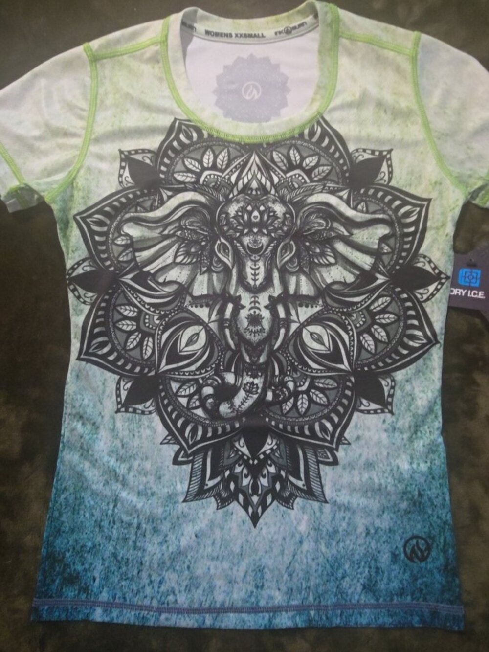 INKnBURN Women's Ganesha Tech Shirt XXS NWT Running Top